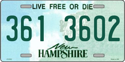 NH license plate 3613602
