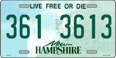 NH license plate 3613613