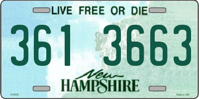 NH license plate 3613663