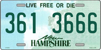 NH license plate 3613666