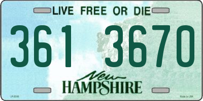 NH license plate 3613670