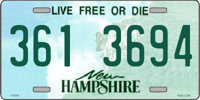 NH license plate 3613694