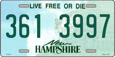NH license plate 3613997