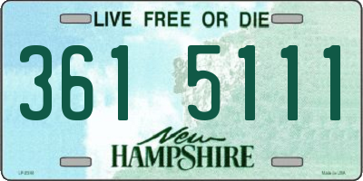 NH license plate 3615111