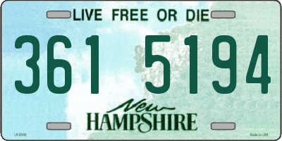 NH license plate 3615194