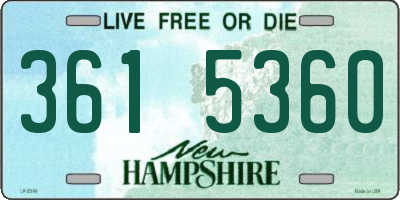 NH license plate 3615360