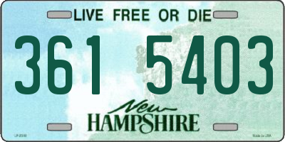 NH license plate 3615403