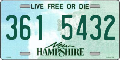 NH license plate 3615432