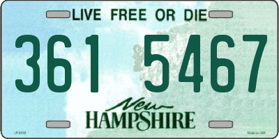 NH license plate 3615467