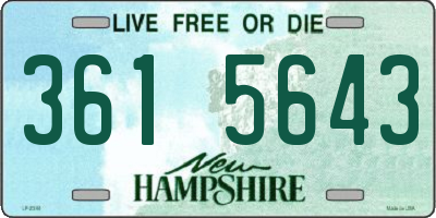 NH license plate 3615643