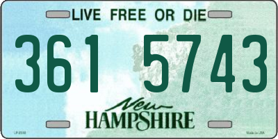 NH license plate 3615743