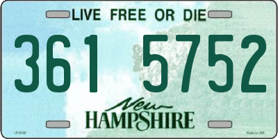 NH license plate 3615752