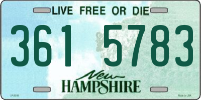 NH license plate 3615783