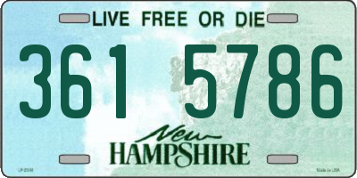 NH license plate 3615786