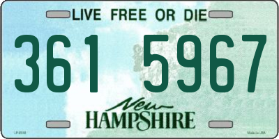 NH license plate 3615967