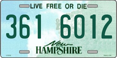 NH license plate 3616012