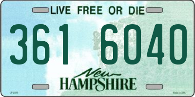 NH license plate 3616040