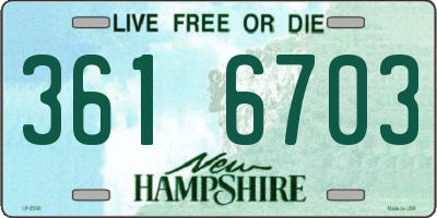 NH license plate 3616703