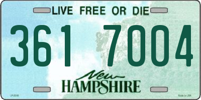 NH license plate 3617004
