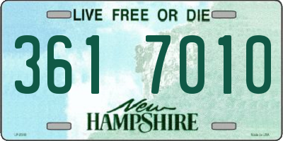 NH license plate 3617010