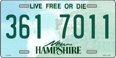 NH license plate 3617011