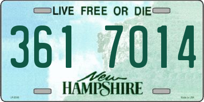 NH license plate 3617014