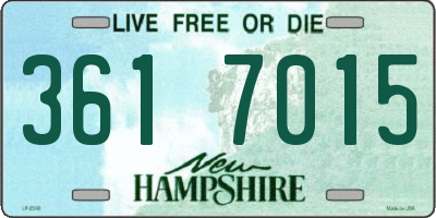NH license plate 3617015