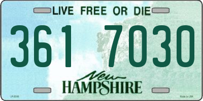 NH license plate 3617030