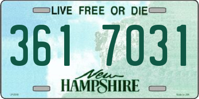 NH license plate 3617031