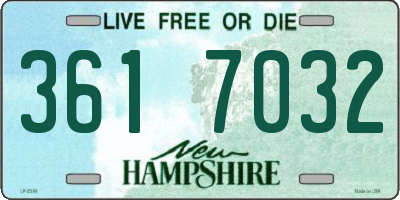 NH license plate 3617032