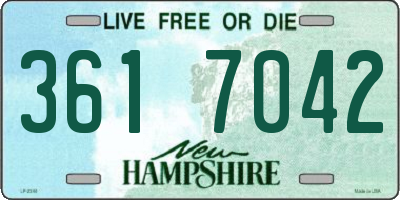 NH license plate 3617042