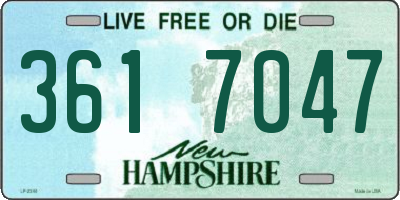 NH license plate 3617047