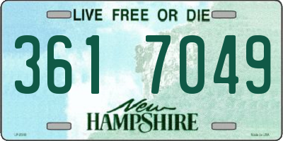 NH license plate 3617049