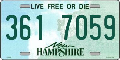 NH license plate 3617059