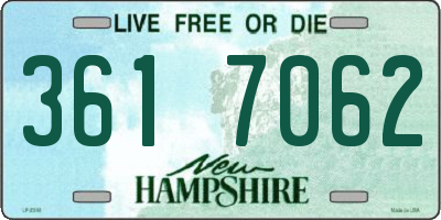NH license plate 3617062