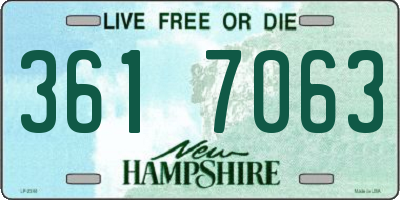 NH license plate 3617063