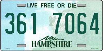 NH license plate 3617064