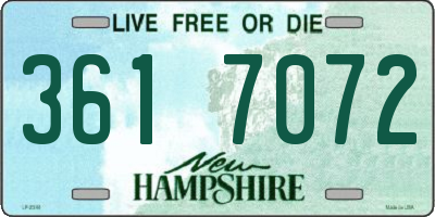 NH license plate 3617072