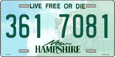 NH license plate 3617081