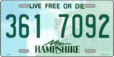 NH license plate 3617092