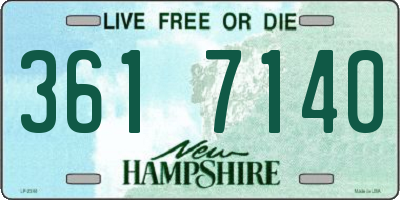NH license plate 3617140