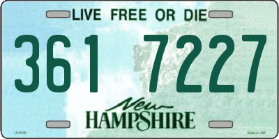 NH license plate 3617227