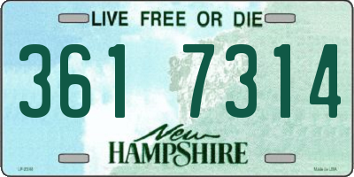 NH license plate 3617314