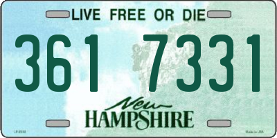 NH license plate 3617331