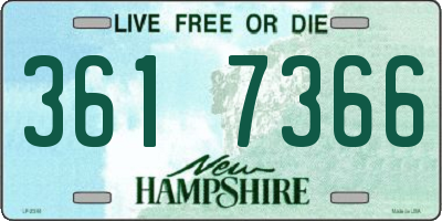 NH license plate 3617366