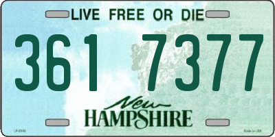 NH license plate 3617377