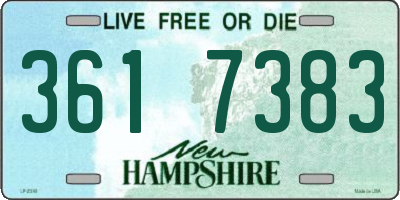 NH license plate 3617383