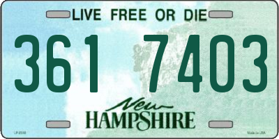 NH license plate 3617403