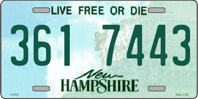 NH license plate 3617443