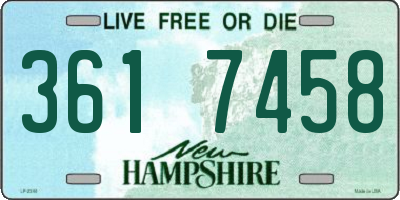 NH license plate 3617458